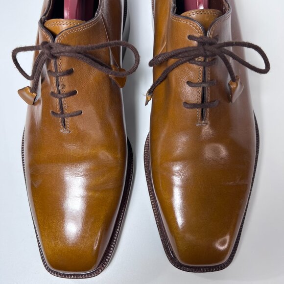 FRATELLI ROSSETTI Men\'s Lace Up Caramel Leather Oxfords 9.5D, Made in Italy main image 6